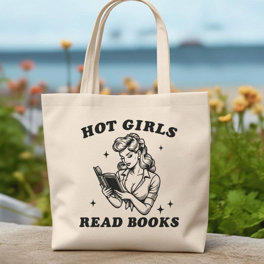 Hot Girls Read Books Canvas Tote Bag