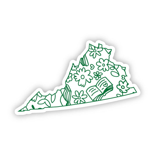 Virginia Bookish Pattern Sticker