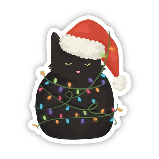 Cat In Christmas Lights Sticker