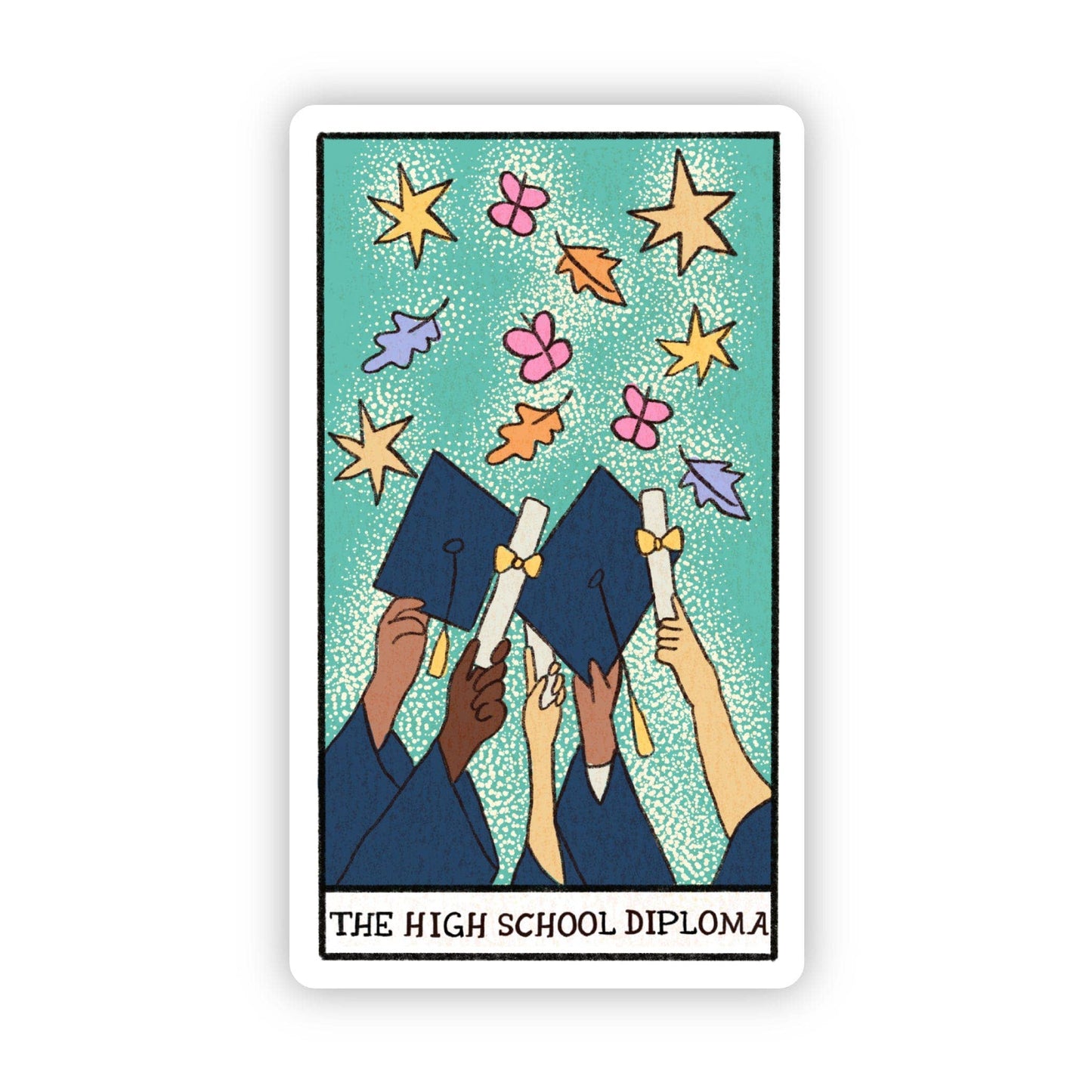The High School Diploma Tarot Card Sticker