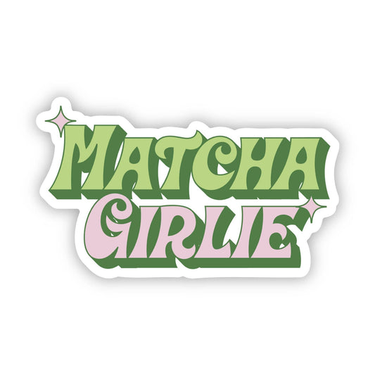 Matcha Girlie Pink & Green Text Sticker