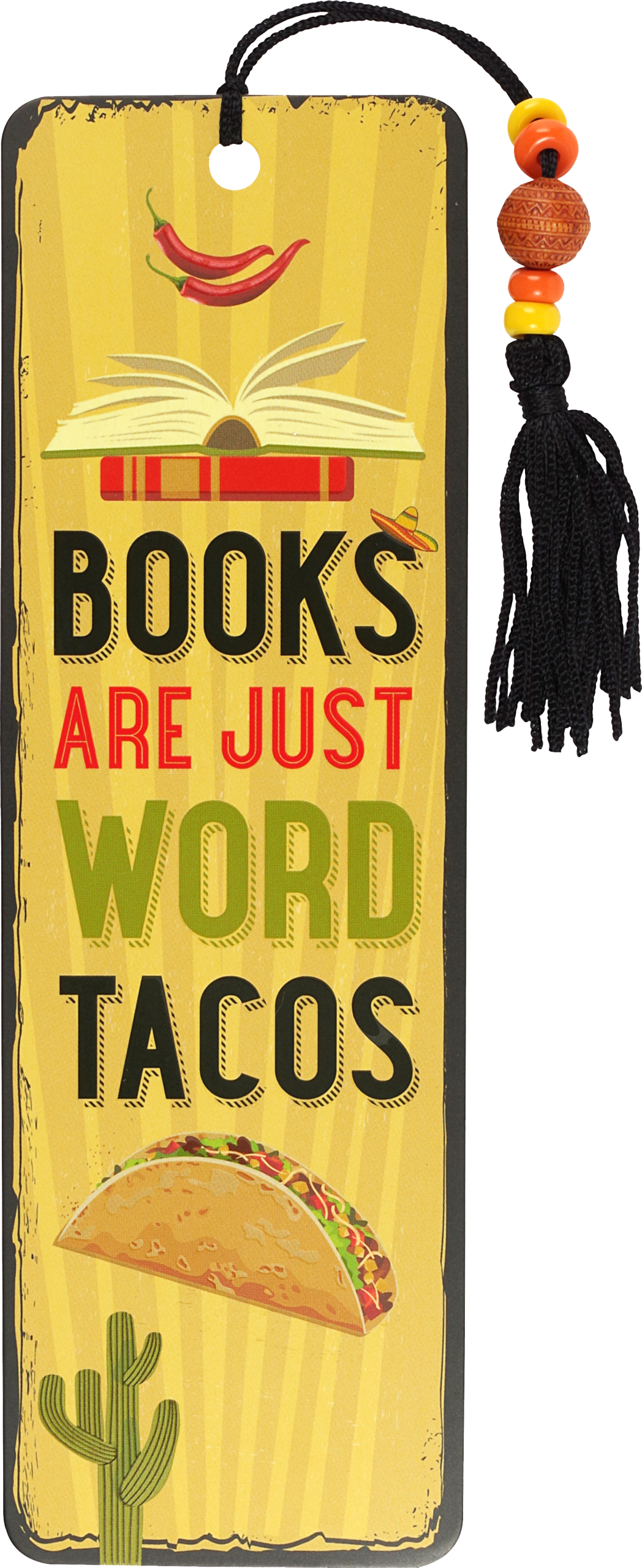 Books are Word Tacos Beaded Bookmark