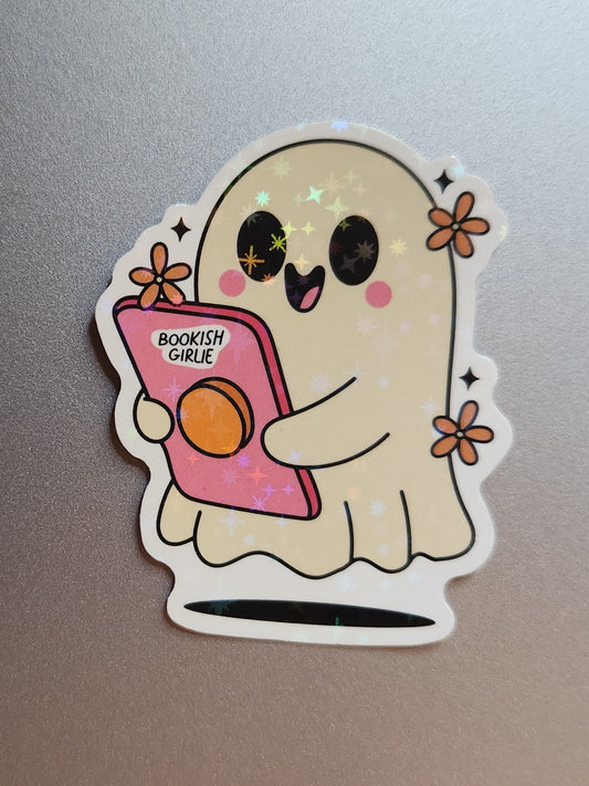 Bookish Girlie Ghost Sticker